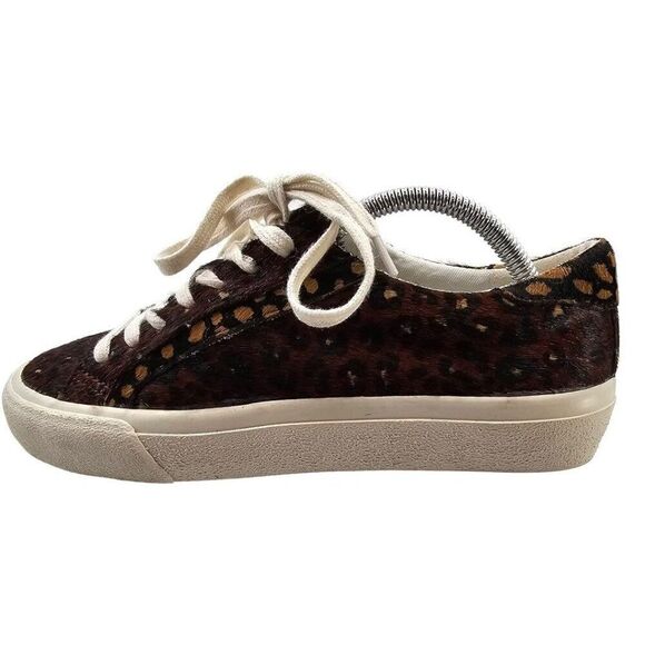 Madewell Womens 5.5 Sidewalk Low Top Sneakers in Painted Leopard Colorblock Calf - Picture 3 of 15